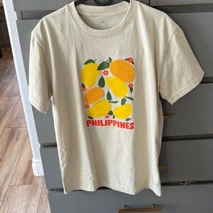 Cream T-Shirt with Lemon Graphic